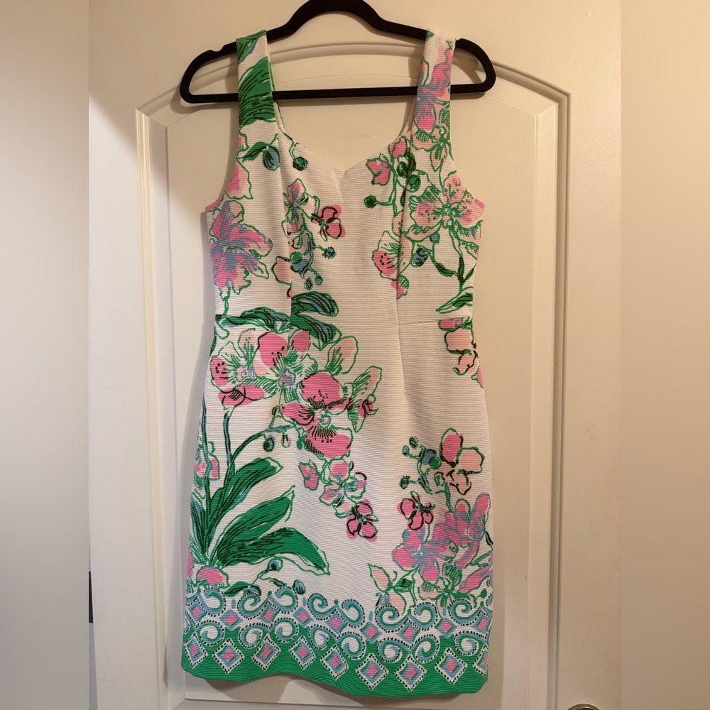 Lilly Pulitzer Del Ray Stretch Shift Dress in Orchids on the Avenue Size S NWOT